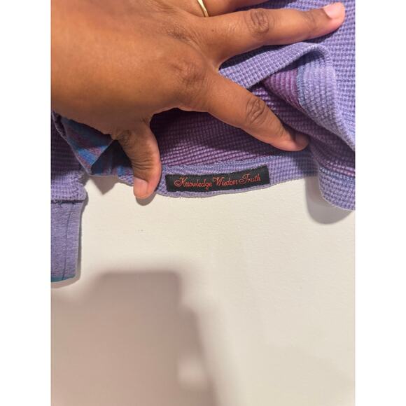 Robert Graham M Purple Waffle Knit 1/4 Zip Pullover Cotton Sweater SIZE M - Picture 7 of 10